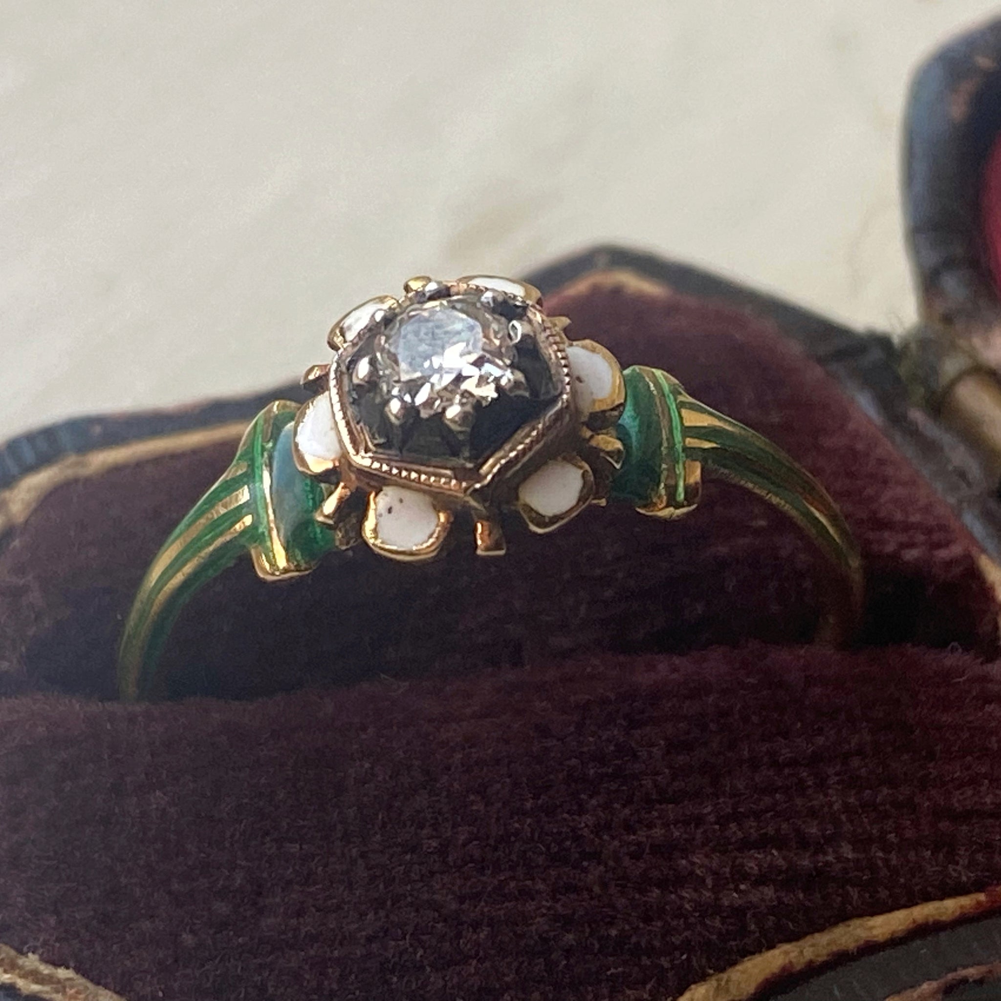 Antique Georgian 0.30ct Diamond Ring, Circa 1810. Silver on Yellow Gold Ring.  - Etsy